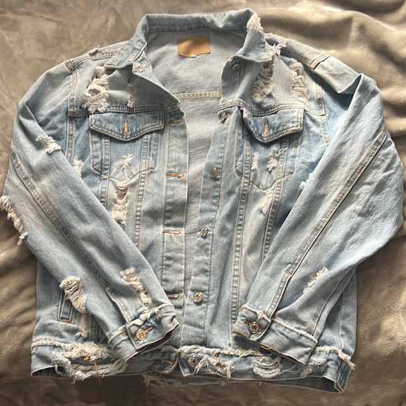 SHEIN Jackets & Blazers - Destroyed Denim Jacket